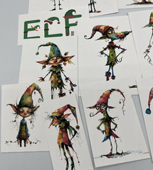 19 Pc QUIRKY CHRISTMAS ELF 3 Supplies Kit For Junk Journal Card Making Scrapbook