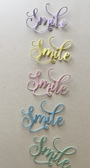 «Smile» word die cut embellishments Choose Color 6 pcs 1-1/2″ x 2-1/4″