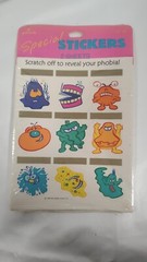 Vintage Hallmark Stickers 1990 Scratch Off Phobia Scary Monsters New SEALED RARE
