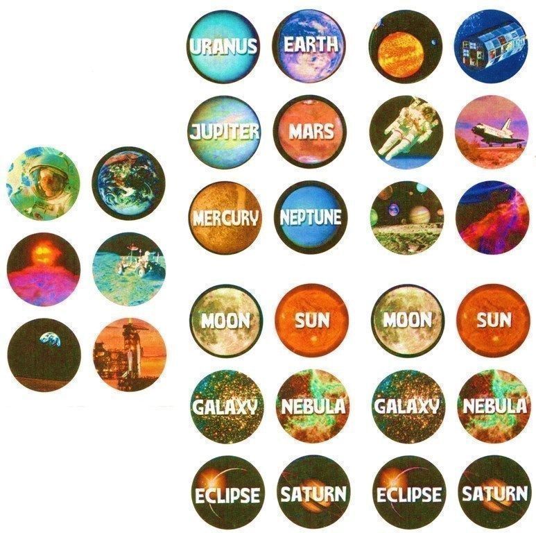 30 x Dot Stickers ~ Solar System Earth Mars Moon Galaxy Uranus Mercury ~