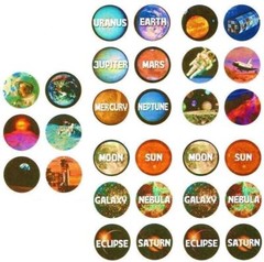 30 x Dot Stickers ~ Solar System Earth Mars Moon Galaxy Uranus Mercury ~
