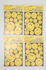Vtg Smiley Happy Face Stickers NOS Unique Industries USA 4 Packages 90s