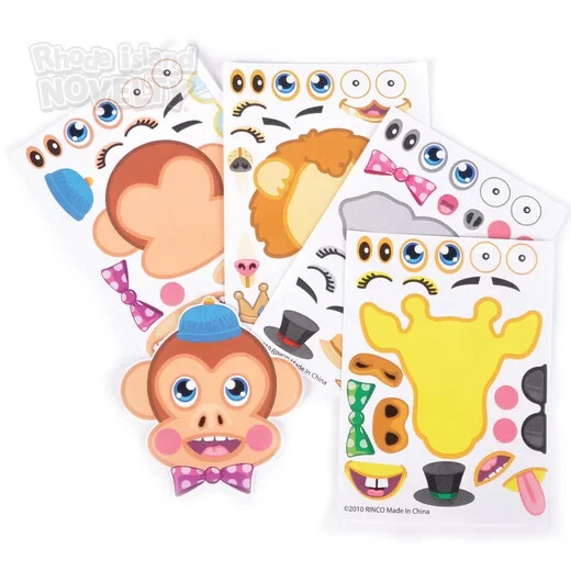 RI Zoo Animal Character Sticker Set