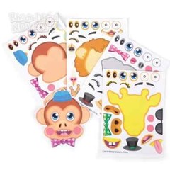 RI Zoo Animal Character Sticker Set