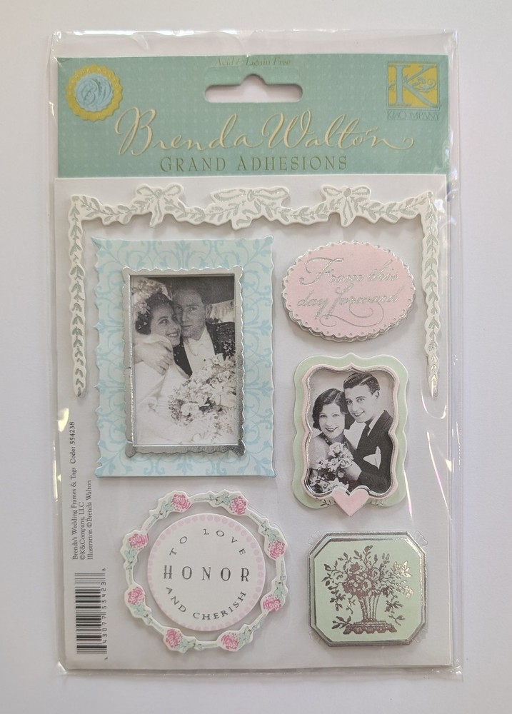 Brenda Walton Wedding Frames & Tags Grand Adhesions Scrapbook Stickers K&Company