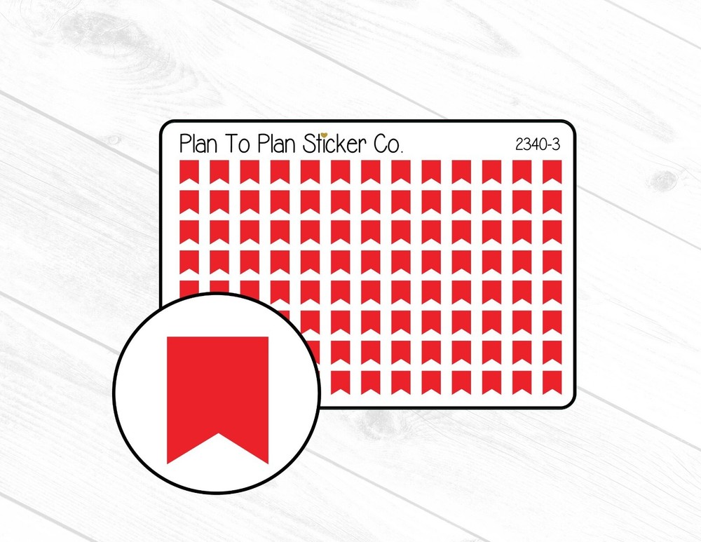 2340-3~~Red Mini Flags Planner Stickers.