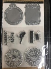 New MOMENTA ART C clear rubber stamp & die SET ENJOY the JOURNEY free USA ship