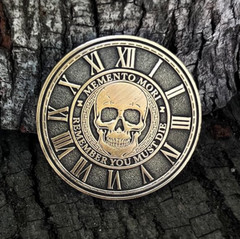 Memento Mori Coin Medallion Stoicism Gift Amor Fati Metal Gold Color Token ED…