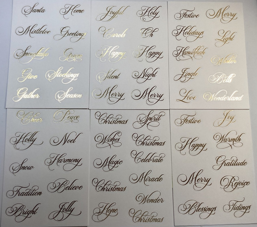 Anna Griffin Perfect Holiday Title Stickers 6 Sheets
