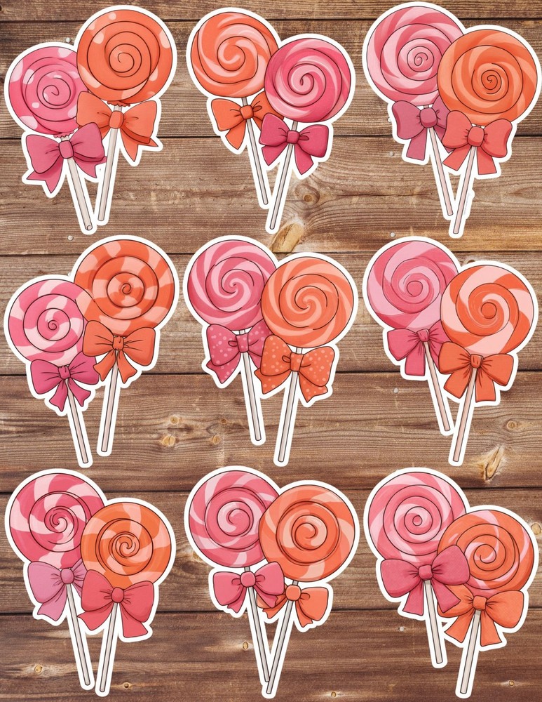 Lollipop Lollipop Vinyl Die Cut Stickers Set Scrapbooking Laptop Water Bottle