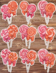Lollipop Lollipop Vinyl Die Cut Stickers Set Scrapbooking Laptop Water Bottle