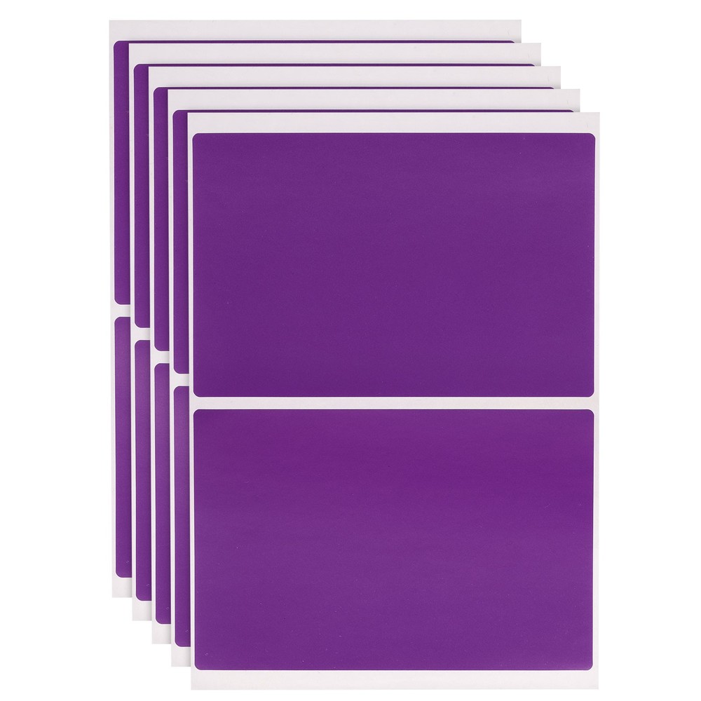 120 Sheet Purple Label Stickers 3 x 2 Inch Rectangle Coding Labels for Office