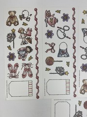 Stamping Up Sticker Girls 6 Sheets Vintage 2004 Borders Bears Teapots Flowers