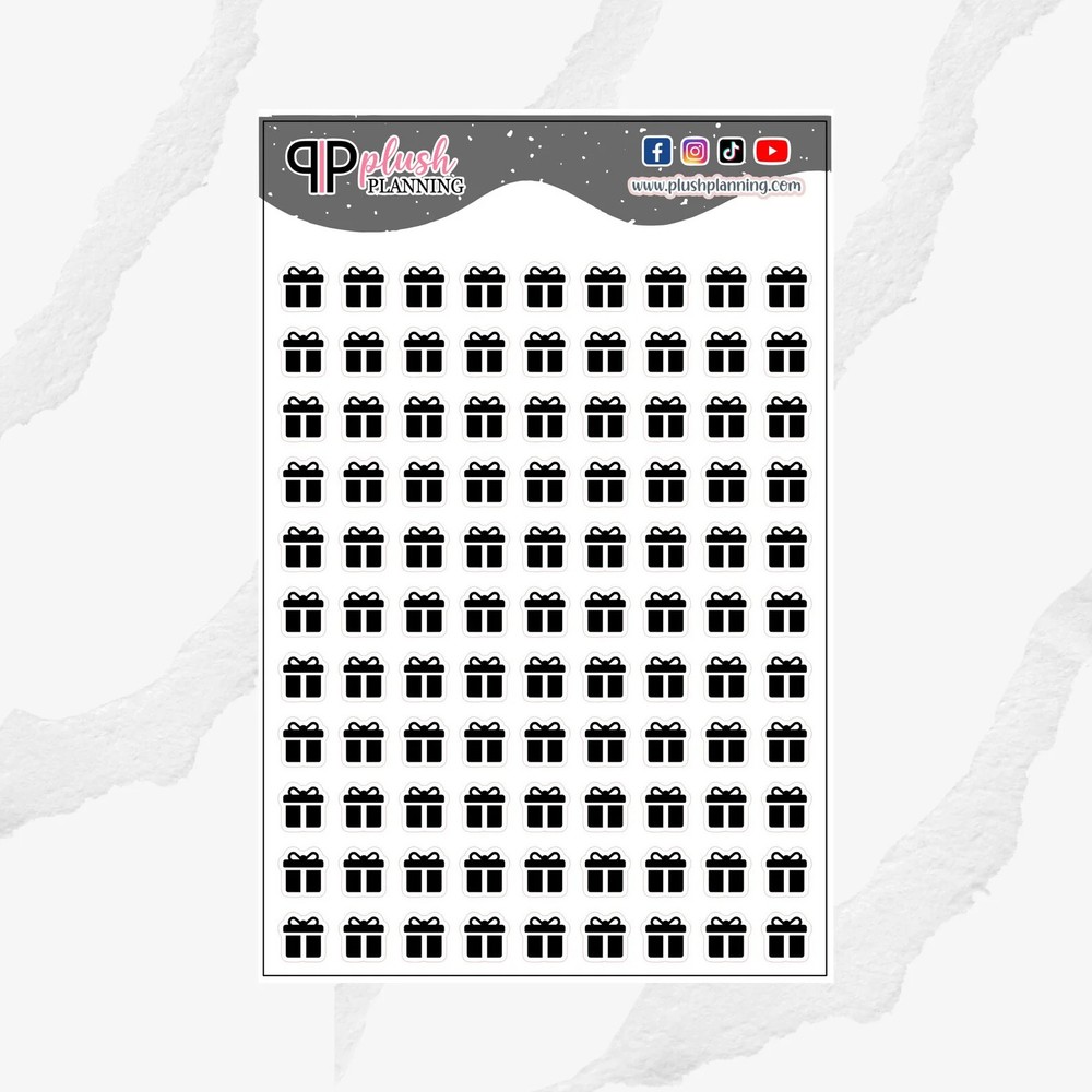 Gift Box Icon Planner Stickers, Gift Boxes, Birthday Gift Box, Functional
