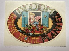Vtg Mary Engelbreit Oval/Circle Sticker Lot Queen Princess Cheer 5pc NOS