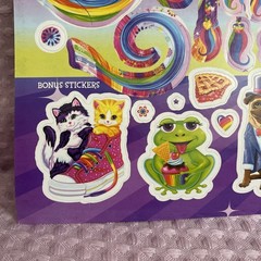 Vintage Lisa Frank Rainbow Cat Dog seal Pug Kitten Panda Bunny Icecream Sticker