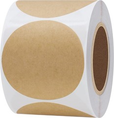 2″ Round Brown Kraft Paper Stickers Packaging Sealing Total 300 Labels Per Ro…