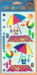 Stickopotamus Beach Theme – Flip Flops, Starfish, Beach Ball, Umbrella, Bucket