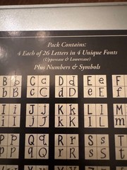The Paper Studio Chipboard Alpha Tin Raw Letters Symbols 33 Sheet Pack Stencils