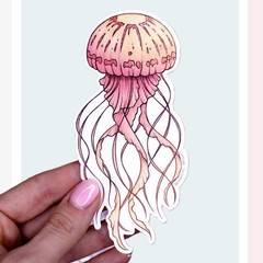 Jellyfish Sticker – Waterproof Vinyl Ocean & Sea Life Decal – Laptops & Crafts