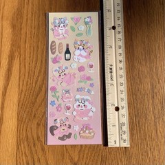 Pink Floral Cats Sticker Sheet