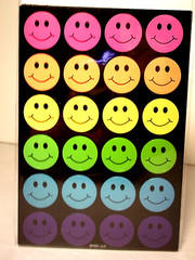 Rainbow Smiley Face & Star Stickers 10 Sheets Multi Color Reward Craft Scrapbook