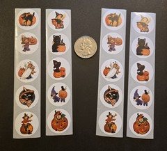 20 CUTE VINTAGE STYLE HALLOWEEN STICKERS/SMALL RETRO STYLE FALL AUTUMN STICKERS