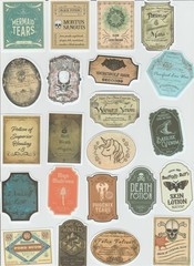Victorian Trading 50 Gothic Apothecary Labels Planner Journal Stickers 6D