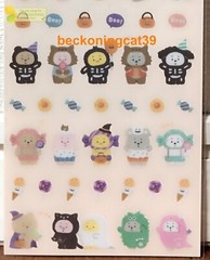 GAIA Poyacco Halloween Sticker Animal Bear Pig Bird Chick Dog Candy MADE JAPAN
