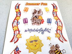 Freckle Press Summer Stickers – NOS Animal BBQ Beach Pool Scrapbook Sheets RARE
