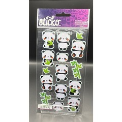 PANDA BEARS Bear Pandas Black White China Bamboo Zoo Sticko Stickers