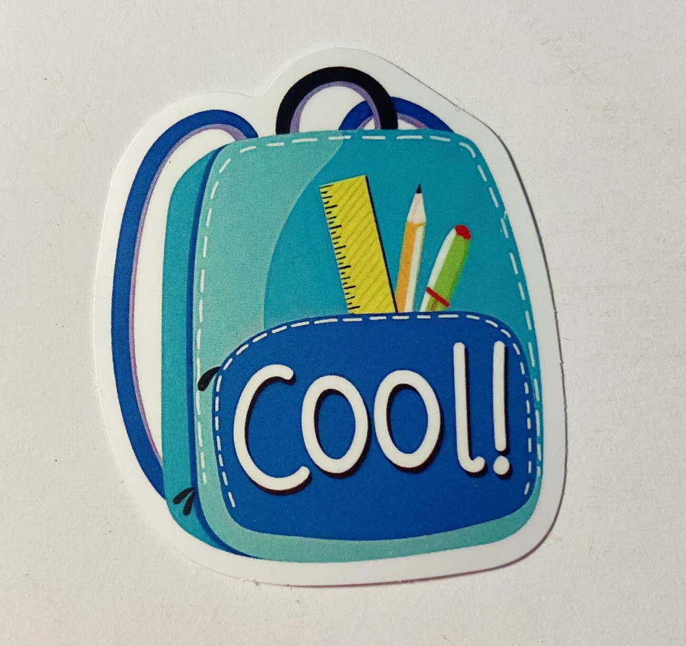 “Cool” Cute Backpack Wall Art Sticker for Home School Kids Decals tc1