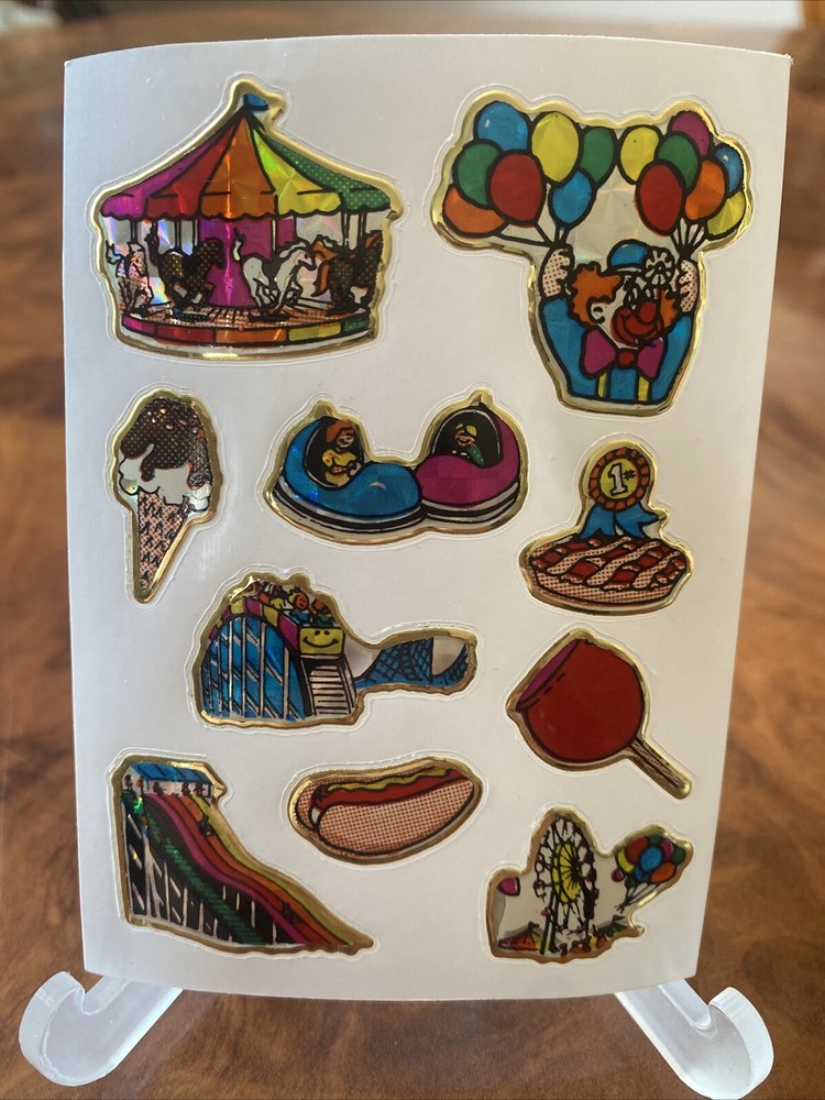 Vintage Vending Machine Prism Carnival Sticker Sheet 4 By 3 Inches