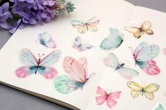 Butterfly sticker | butterflies nature pink blue insect themed PET plastic