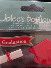 Very RARE Jolees Graduation Cap Gown Red Graduate Grad Diploma Scrapbook Sticker