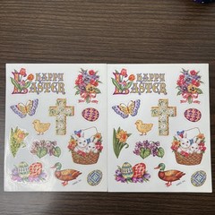 VTG American Greetings •Forget Me Not• Easter Glitter Stickers 2 Sheets AGC