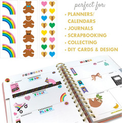 Beary Cute 3-Roll Sticker Gift Box with over 175 Premium Stickers with Bears, Ra