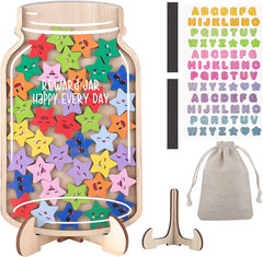 45Pcs Magnetic Reward Jar for Kids, Large 9.8″ Star Jars Reward System, Magnetic