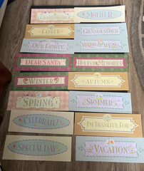 Borders for scrapbooking – Titles & stickers, 45 total. See pictures