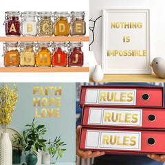 232 Pcs 24 Sheets Gold Letter Stickers Large Bulletin Board Letters for Classroo