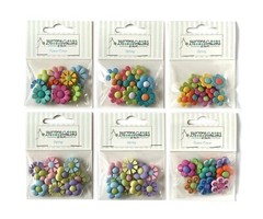 Buttons Galore 50+ Assorted FLOWER POWER Theme Buttons Set for Sewing & Crafts