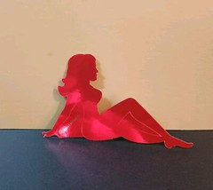 Vintage Stickers MUD FLAP GIRL Glossy Foil Vending Sticker VTG PVI Red 01