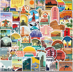 50 Piece Global Travel City And Landscape Stickers Travel Theme Free Shipping !