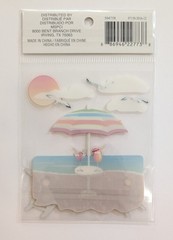 Beach Umbrella & Chairs Summer Vacation Scrapbook Stickers by Recollections RARE