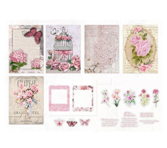 Scrapbook Card Making Papers Mix Stickers Frames Pink Mauve Victorian Style