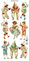 VIOLETTE STICKER – CIRCUS CLOWNS – 7 3/4″ x 3 3/4″ (19.5 cm x 9.5cm)