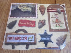 Stickers Wild West Western Arrowheads USED partial sheet Amy Gatewood Sheriff