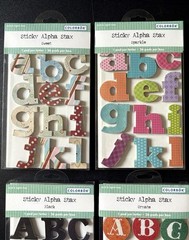 4 Packs Colorbok Sticky Alphabet Letters A To Z Sweet Sparkle Black Ornate NEW
