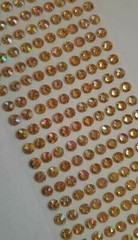 CraftbuddyUS 240 pcs x 8 mm Self Adhesive Faceted Round Gems,Color-AB GOLD