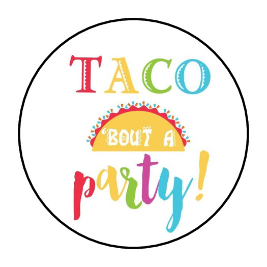 30 1.5″ TACO PARTY FAVOR LABELS ROUND STICKERS ENVELOPE SEALS
